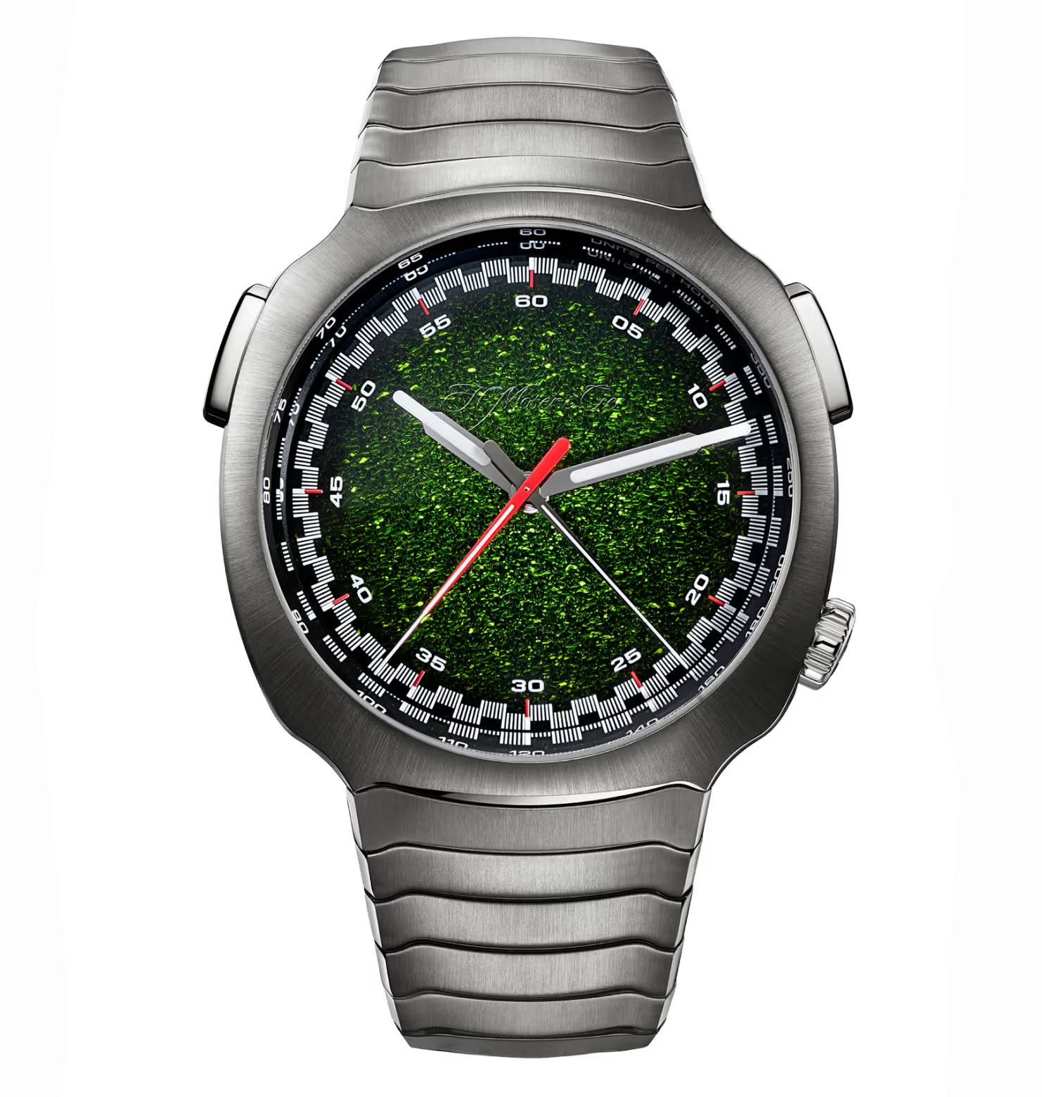 H. Moser & Cie. Streamliner Flyback Chronograph Automatic, 42.30mm with Matrix Green Dial